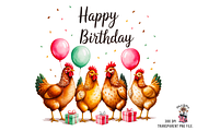 10 Funny Chicken Birthday PNG, a Graphic by Black Gallery (Thumbnail 5 of 11)