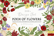 Poem of Flowers Design Set, a Decorative Illustration by WildStrawberry Magic (Thumbnail 1 of 23)