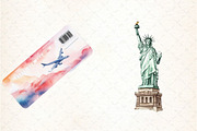 Watercolor Travel Clipart, an Illustration by DreamCafeArt (Thumbnail 3 of 5)