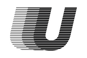 Letter U speed motion lines logo