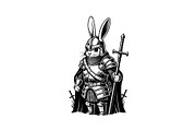 Warrior Bunny Knight Silhouette, an Illustration by jahid234 (Thumbnail 13 of 49)