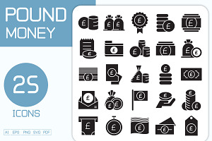 Pound Cash Money Icons Set, a Finance Illustration by Designfour