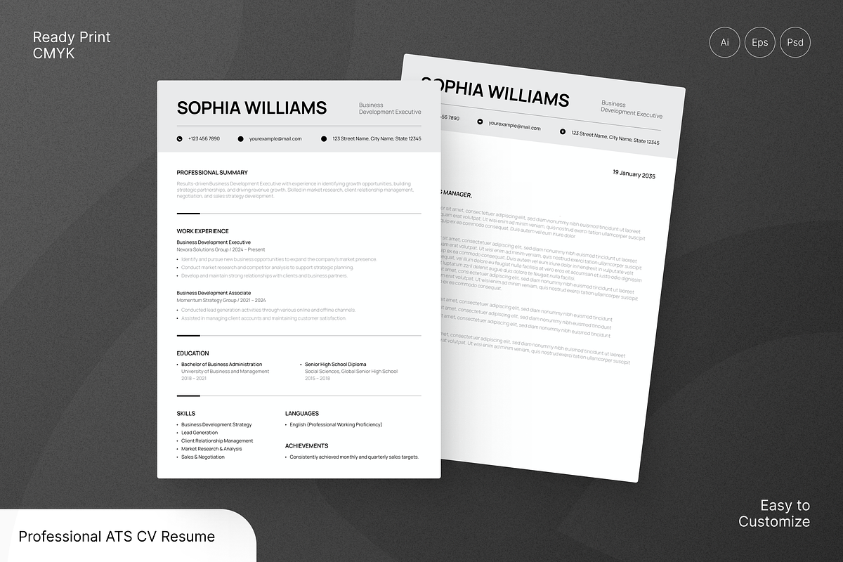 Professional ATS CV Resume, a Resume Template by Annora Studio (Photo 1 of 6)
