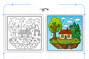 Whimsical Cozy Worlds Coloring Book, a Decorative Illustration by Design Station (Thumbnail 5 of 8)