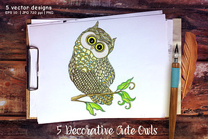 5 Decorative Cute Owls