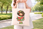 Whimsical Summer Watermelon Girls Cl, an Illustration by Digital Artistic99 (Thumbnail 8 of 10)
