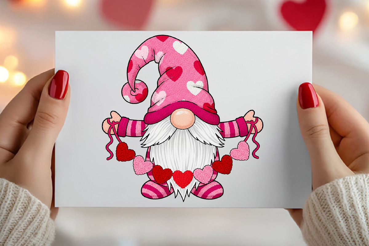 Latch Hook Yarn Valentines Gnome Png, an Illustration by Canvas Craft (Photo 4 of 7)