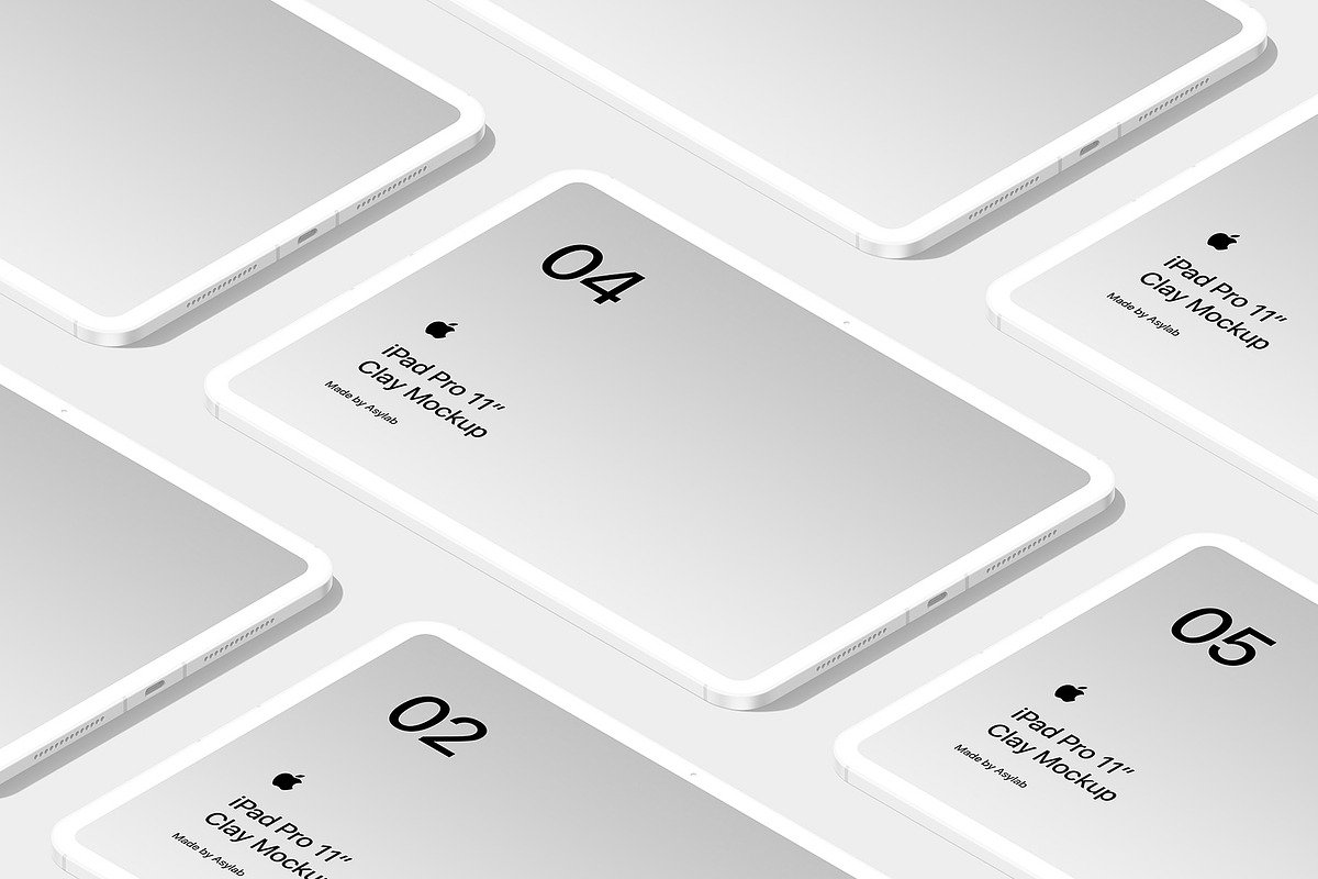 iPad Pro 11 - 21 Clay Mockups, an iPad Mockup by Asylab (Photo 25 of 56)