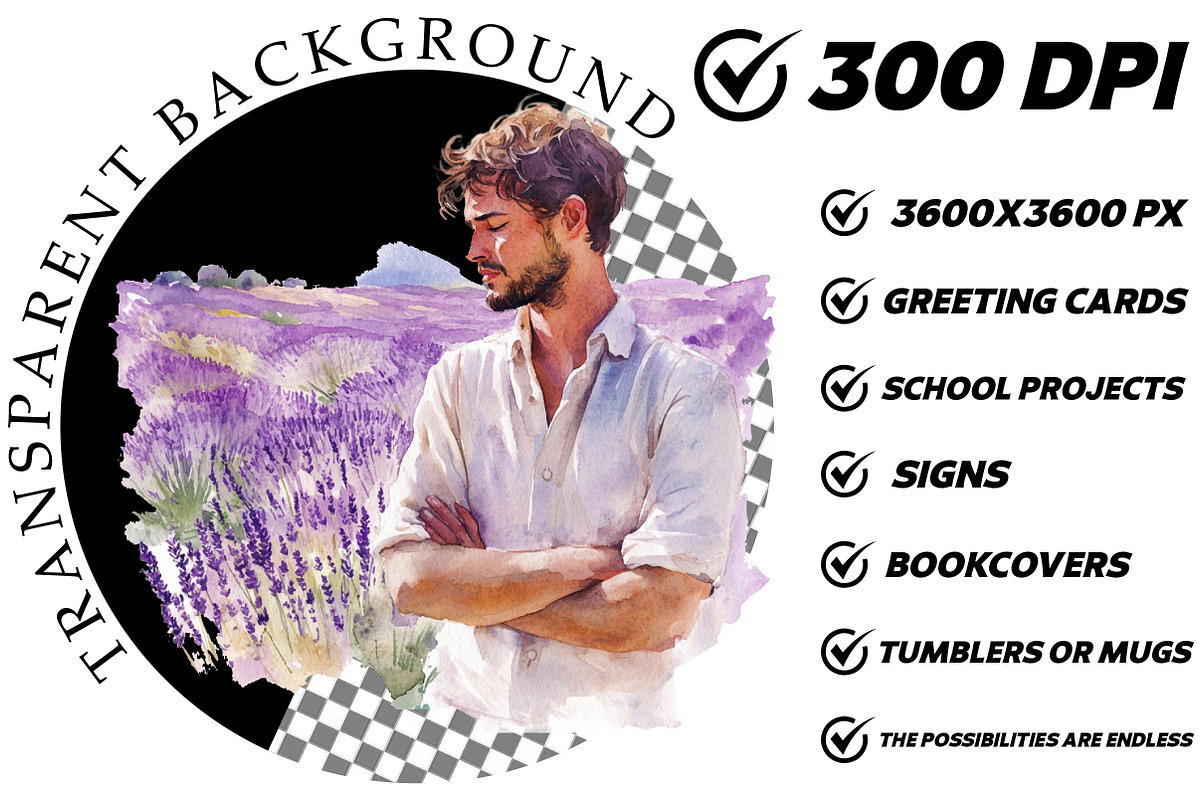 Wild Lavender Watercolor Clipart Set, an Illustration by DreamCafeArt (Photo 7 of 8)