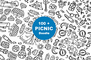 Picnic icon doodle 100 + set, an Outline Icon by foxndeer (Thumbnail 1 of 3)