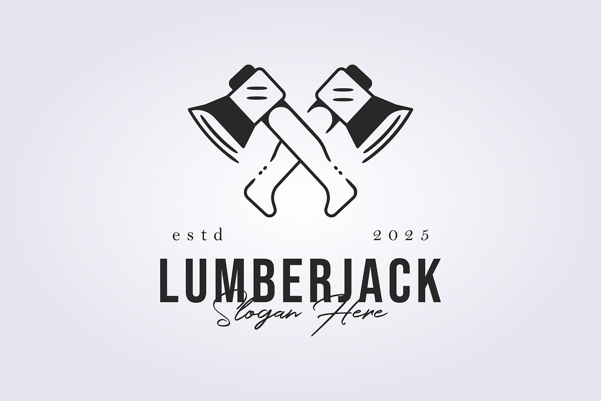 lumberjack logo design, a Branding & Logo Template by Lodzrov