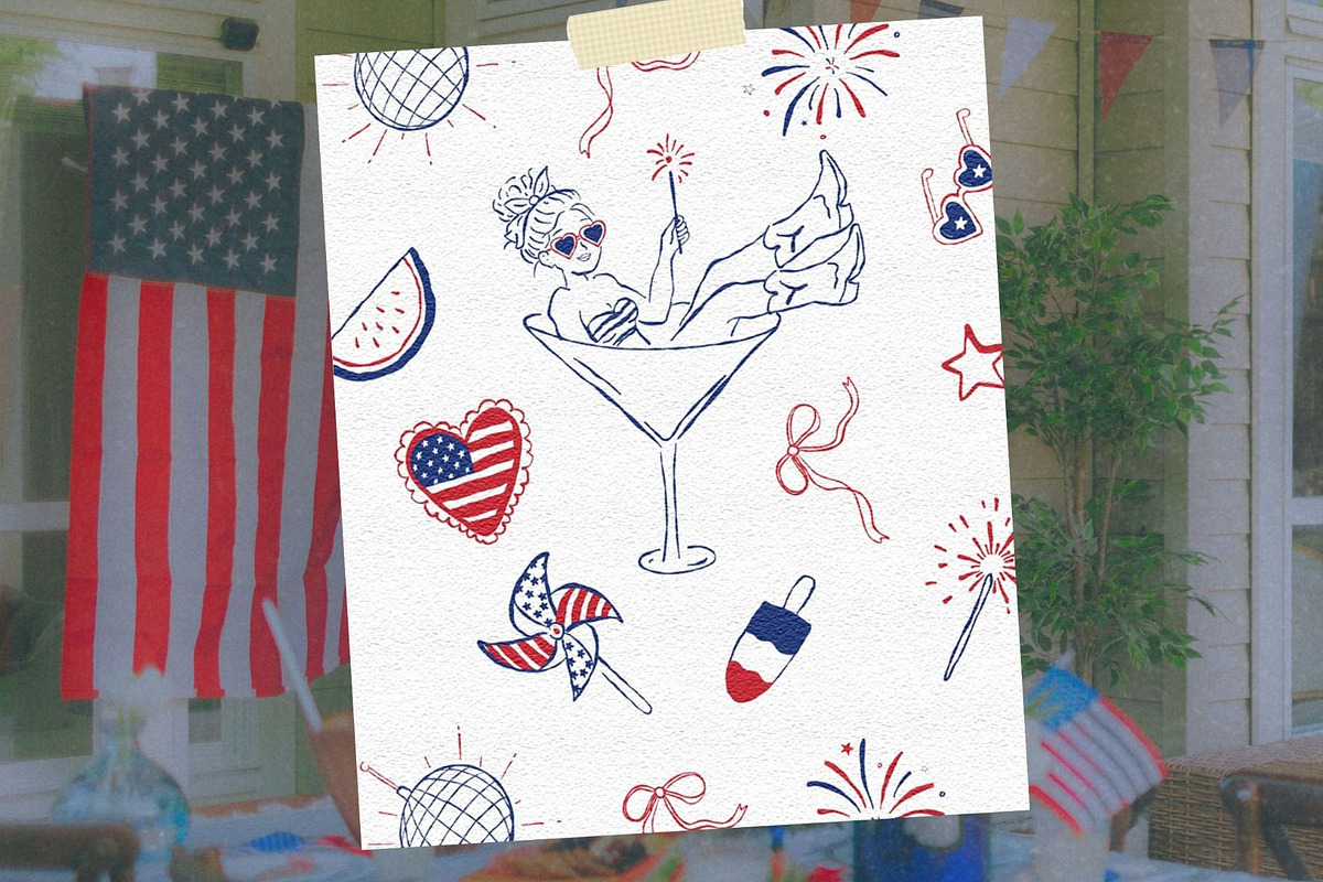 Fourth of July Clipart Bundle, a Seasonal Illustration by Fins and Fiction (Photo 7 of 9)