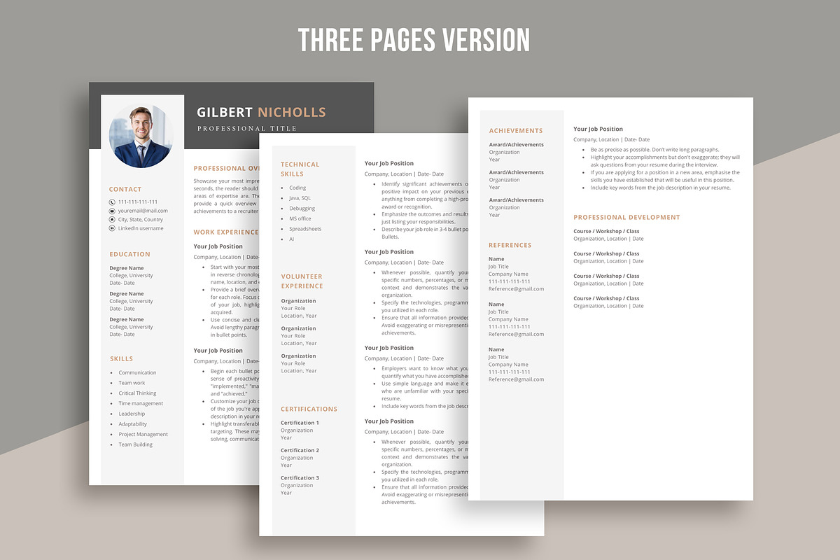 Professional Resume for word, a Resume Template by aivos (Photo 4 of 7)