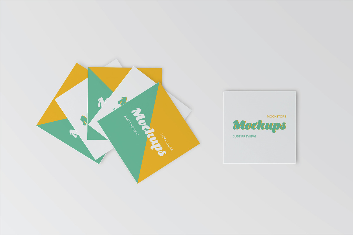 Square Business Card Mockups, a Print Template by Mockstore (Photo 2 of 10)