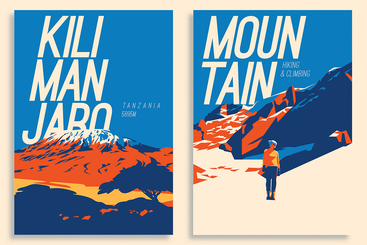 12 Higest Mountains Posters, an Illustration by Alexander Baidin (Photo 5 of 10)