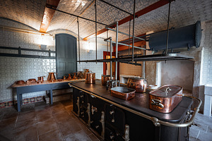 Vintage kitchen with copper cookware, an Industrial Photo by SkyNext
