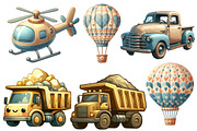 Watercolor Transportation Clipart, an Illustration by Designworld (Thumbnail 2 of 6)