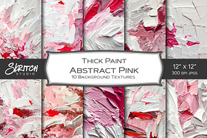 Thick Paint Abstract Pink Textures