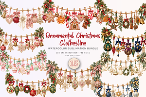 Ornamental Christmas Clothesline