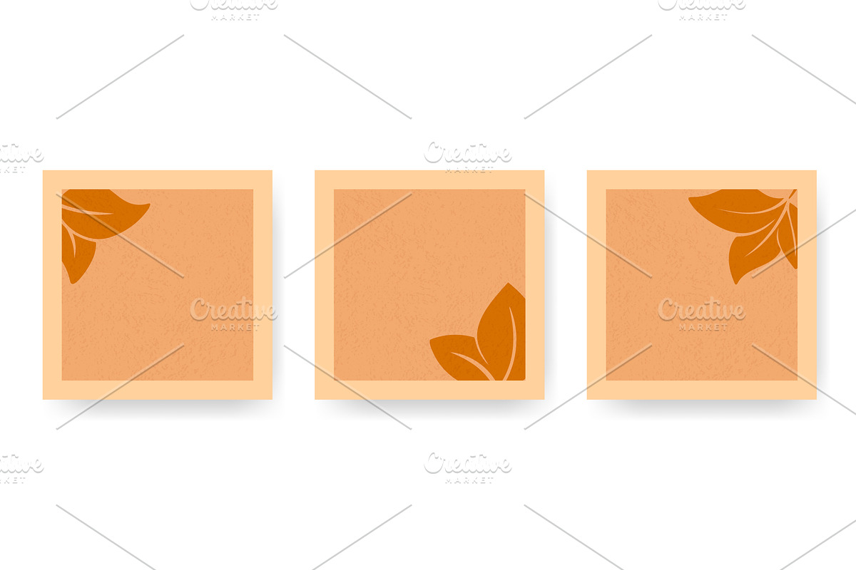 Set of square autumn texture, a Texture Illustration by Tati_Kli