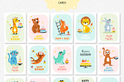 Cute Animals Birthday Greetings, an Animal Illustration by rosypatterns (Thumbnail 4 of 6)