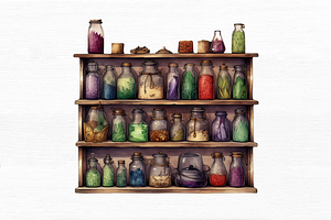 Watercolour Witches Apothecary Cabin