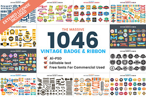 1046 VINTAGE BADGE & RIBBON