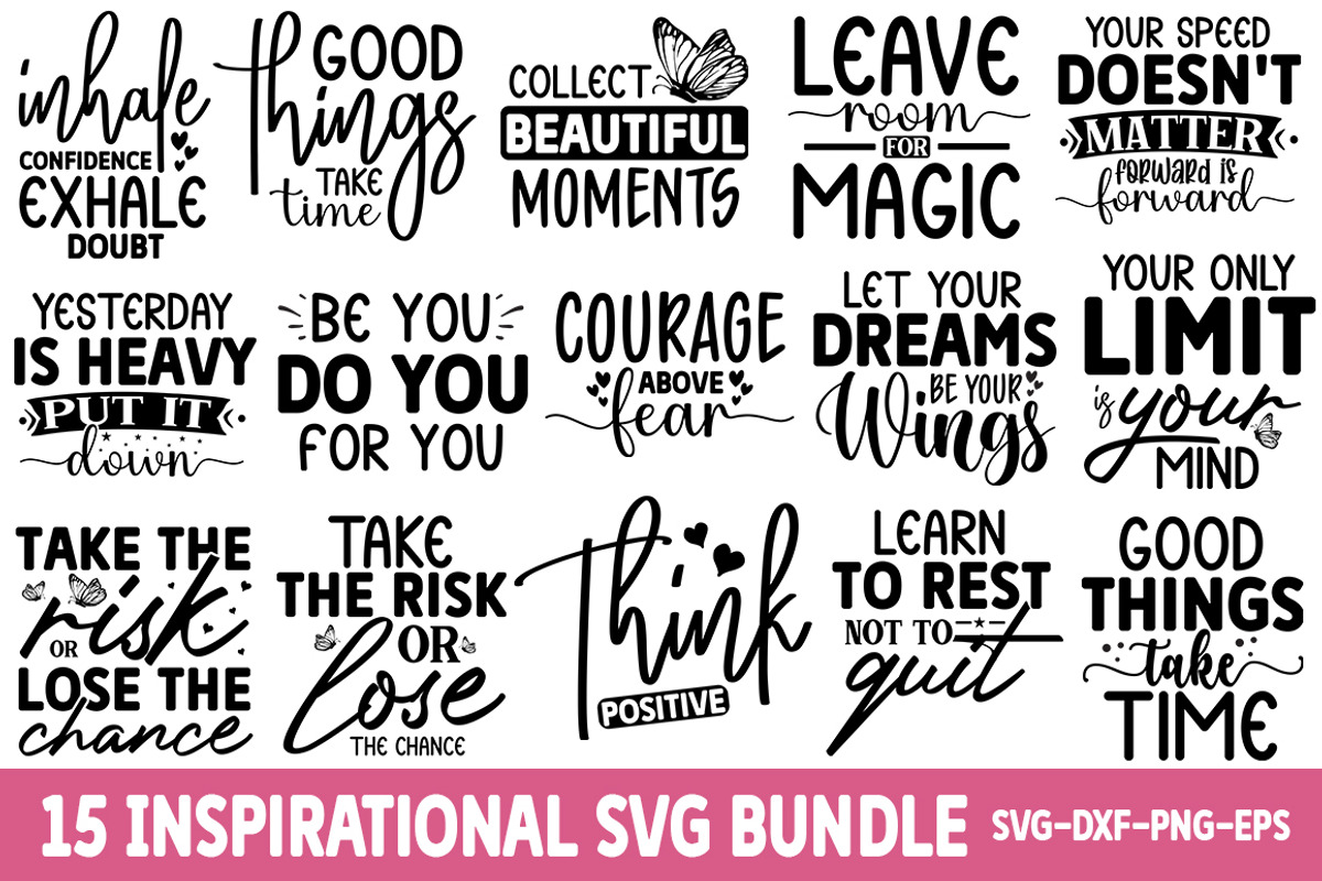 Positivity And Inspirational Bundle, a Graphic by Buysvgbundles (Photo 1 of 8)