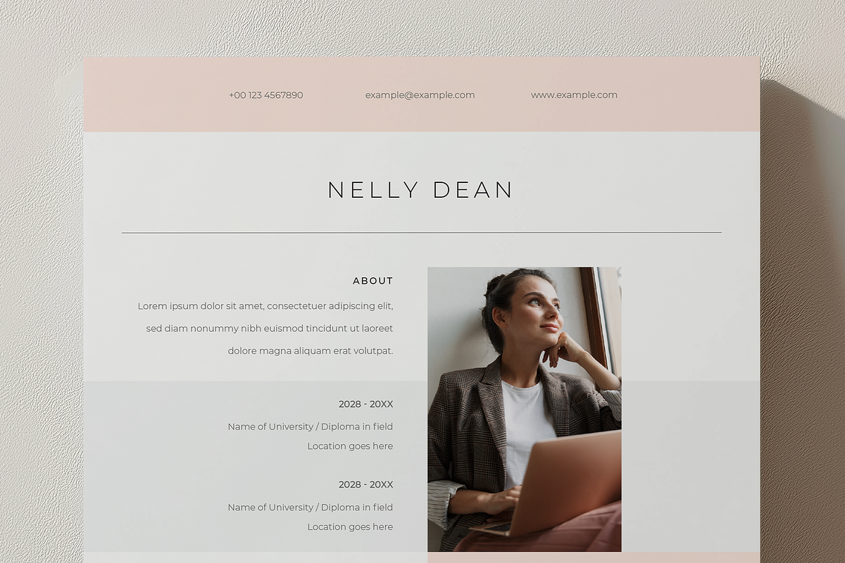 Modern Feminine Resume Template, a Resume Template by Filip Studio (Photo 4 of 4)