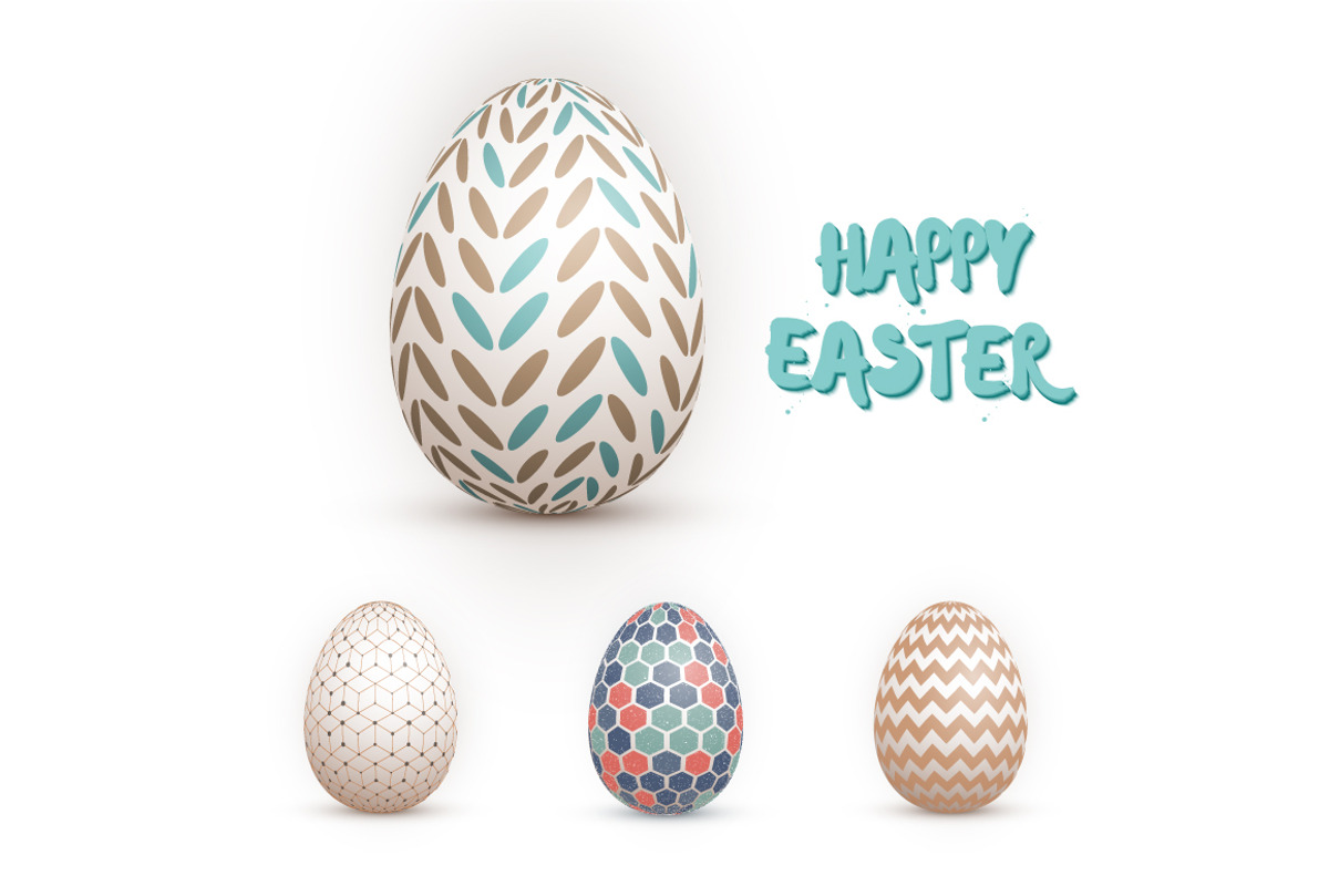 Realistic Vector Easter Egg Set, an Object Graphic by RaZZeRs