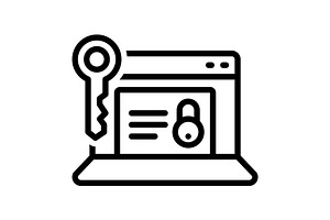 Access security black icon, an Outline Icon by Creative priyanka