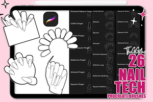 NAIL ART DESIGN PROCREATE BRUSH SET, a Brush Add-On by The GG Shop
