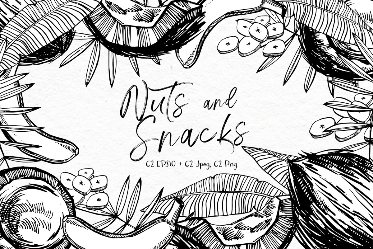 Nuts and snacks, a Food Illustration by Ann Astro (Photo 1 of 24)