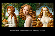 Renaissance Redhead Portrait Bundle, a Person Illustration by StockVerse Creative (Thumbnail 1 of 4)