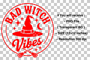 Bad Witch Vibes PNG, Witch Hat PNG, a Graphic by Clipart Bloom (Thumbnail 2 of 2)