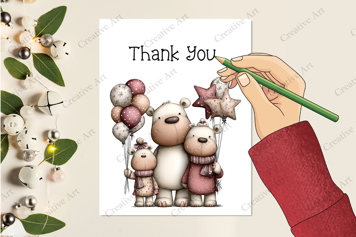 Christmas Animals With Balloon, an Illustration by Creative Art (Photo 9 of 10)