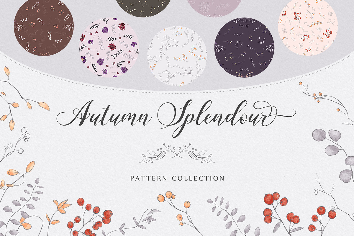 Autumn Splendour Patterns, a Pattern Graphic by Gray Cat Graphics (Photo 1 of 10)