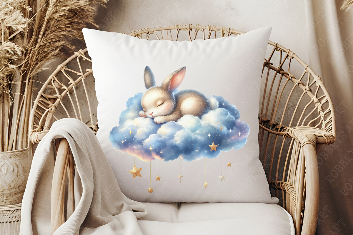 Bunny Baby Nursery Watercolor PNG, a Seasonal Illustration by RobertsArt (Photo 2 of 8)
