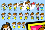 Little Girl ~ Cartoon Character Set, an Education Illustration by The Toon Company (Thumbnail 3 of 7)
