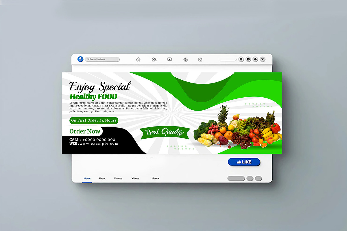 Food Facebook Cover Bundle, a Marketing Template by Photoshop Action (Photo 5 of 13)