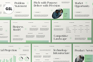 White Green Pitch Deck Google Slide, a Presentation Template by graphicook