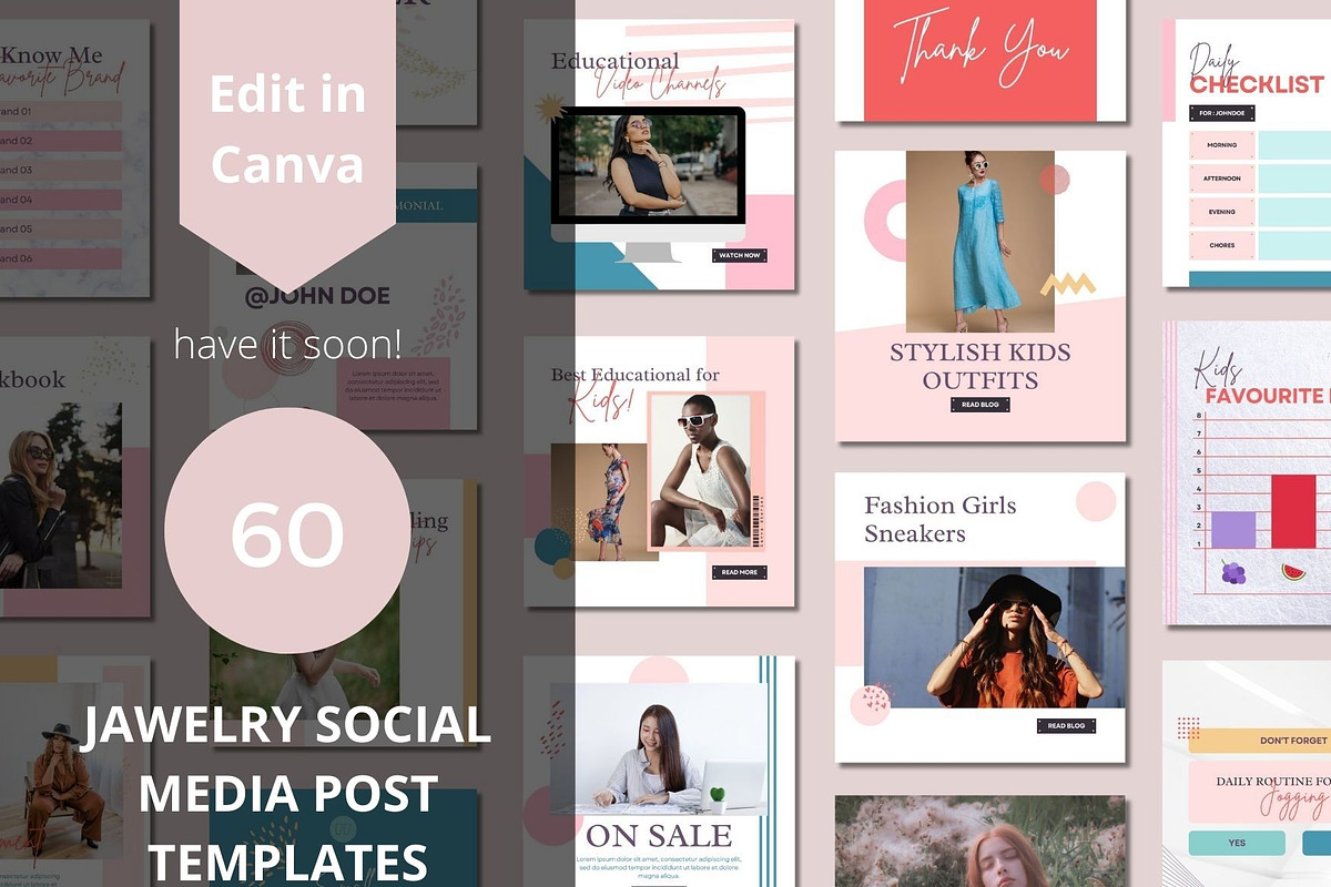 Jawelry Social Media Post Templates, a Social Media Template by BoontenStudio (Photo 1 of 7)