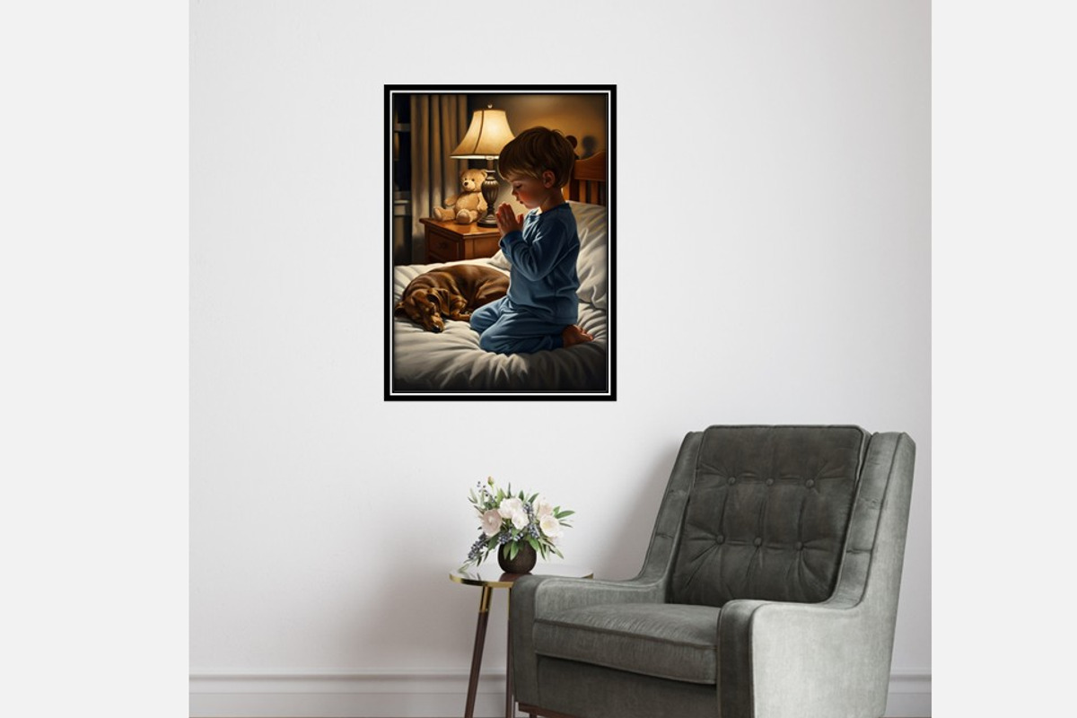 Boys praying at bedtime, a Person Illustration by Kat's Artful Creations (Photo 7 of 11)