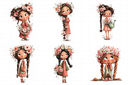 Floral Girl with Braids PNG Clipart, an Illustration by Daily.Designs (Thumbnail 3 of 7)