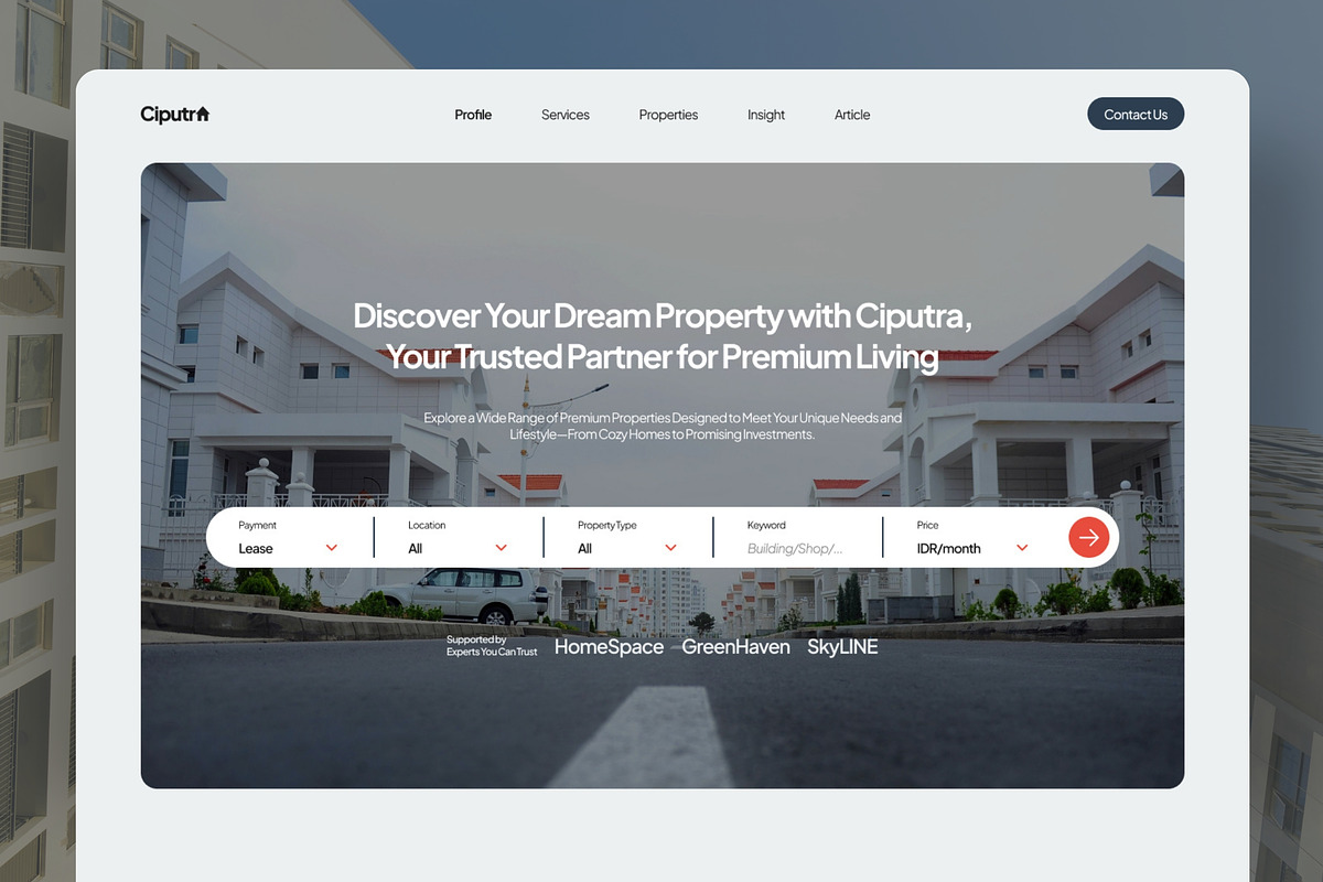 Ciputra - Real Estate Website, a Landing Page Template by FIBRINOSÄ (Photo 2 of 6)