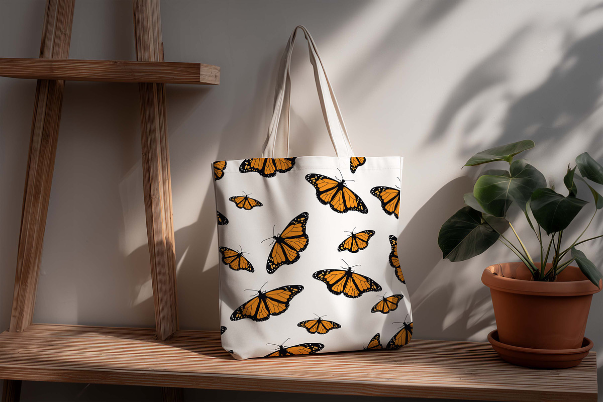 Seamless pattern butterfly monarch, a Pattern Graphic by Viktorijareut (Photo 3 of 4)