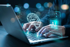 Futuristic computing and AI vision, a Technology Photo by nandinigraphics
