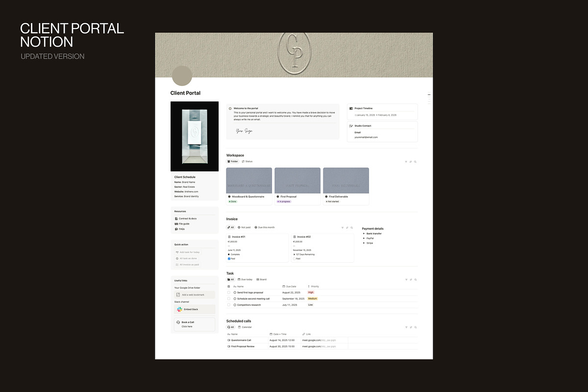 Notion – Client Portal for Designer, a Templates & Theme by Aire Studio (Photo 4 of 5)