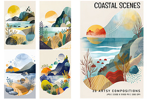 Coastal Scenes, a Decorative Illustration by Digital Art Creations
