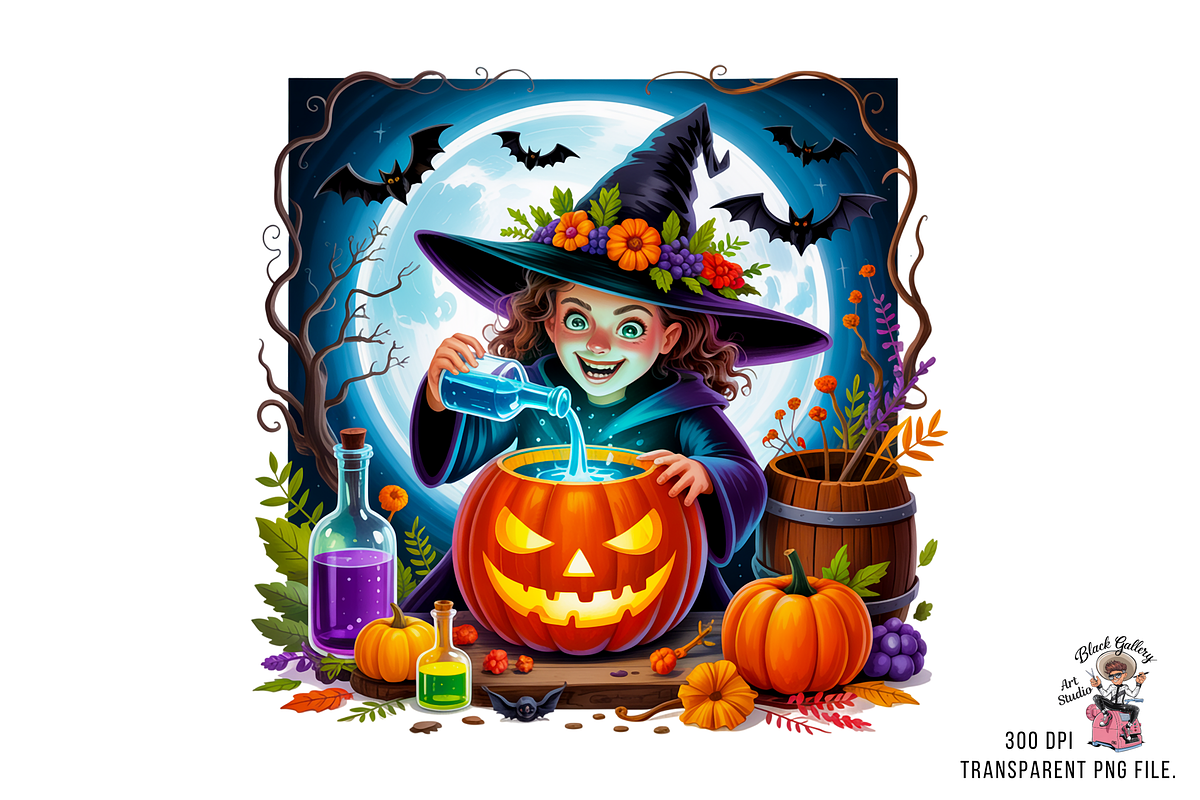 10 Halloween Witch Clipart PNG, a Graphic by Clipart Studio (Photo 5 of 11)